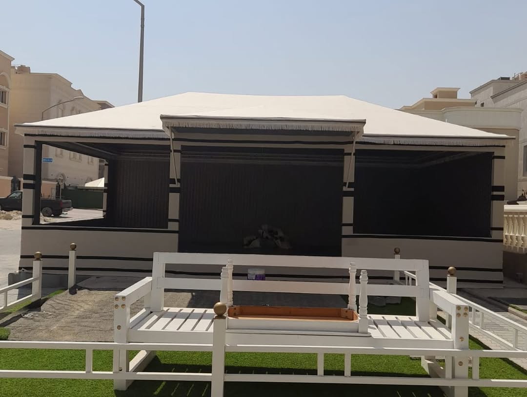 244338649_1378809242554299_1877083092638753760_n النجم اللامع للمظلات والسواتر | بيوت شعر جدة حي الرحيلي | تركيب بيوت شعر ملكية فاخرة