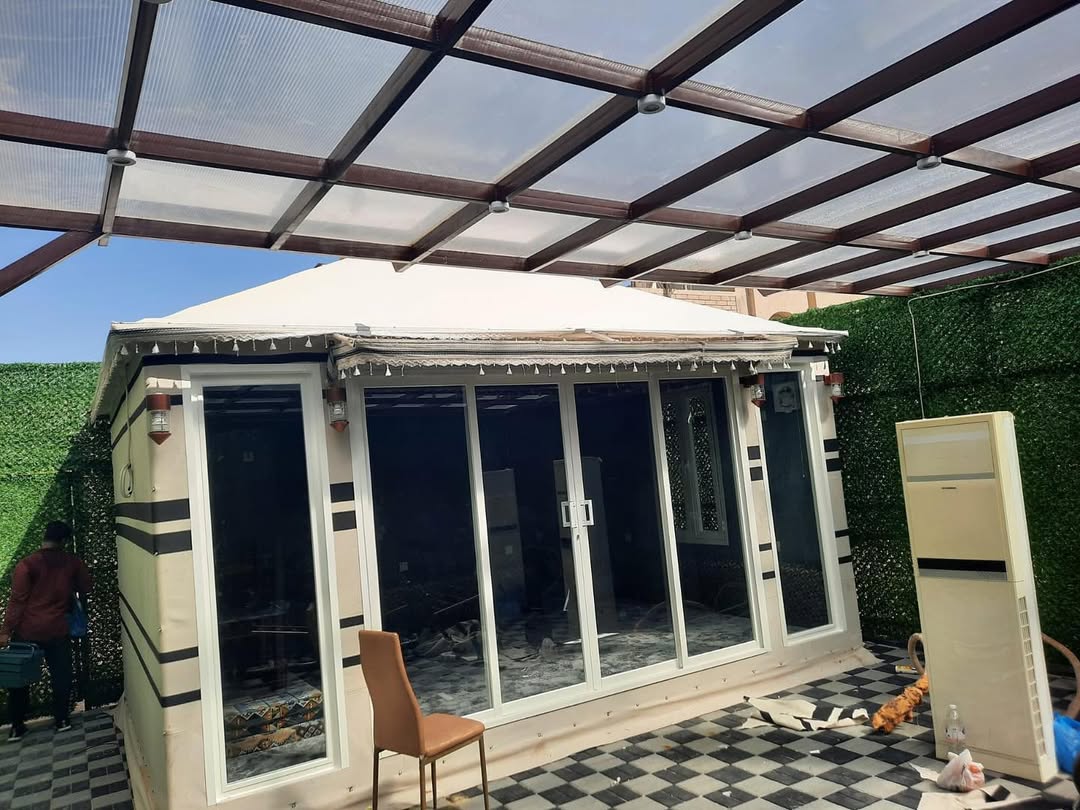 244409589_1320084125089225_2425779303783356884_n النجم اللامع للمظلات والسواتر | بيوت شعر جدة حي الرحيلي | تركيب بيوت شعر ملكية فاخرة