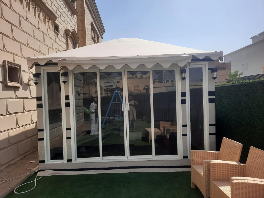 245786528_562110154867722_1063258536434565130_n النجم اللامع للمظلات والسواتر | بيوت شعر جدة حي الرحيلي | تركيب بيوت شعر ملكية فاخرة