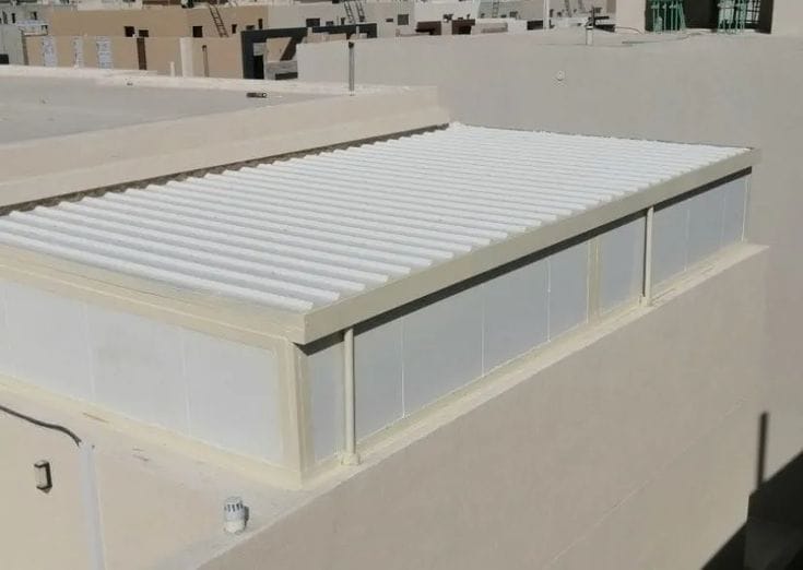 النجم اللامع للمظلات والسواتر | تركيب أسقف ساندوتش بانل في جدة حي الروضة | تركيب اسقف مقاومة للحرائق