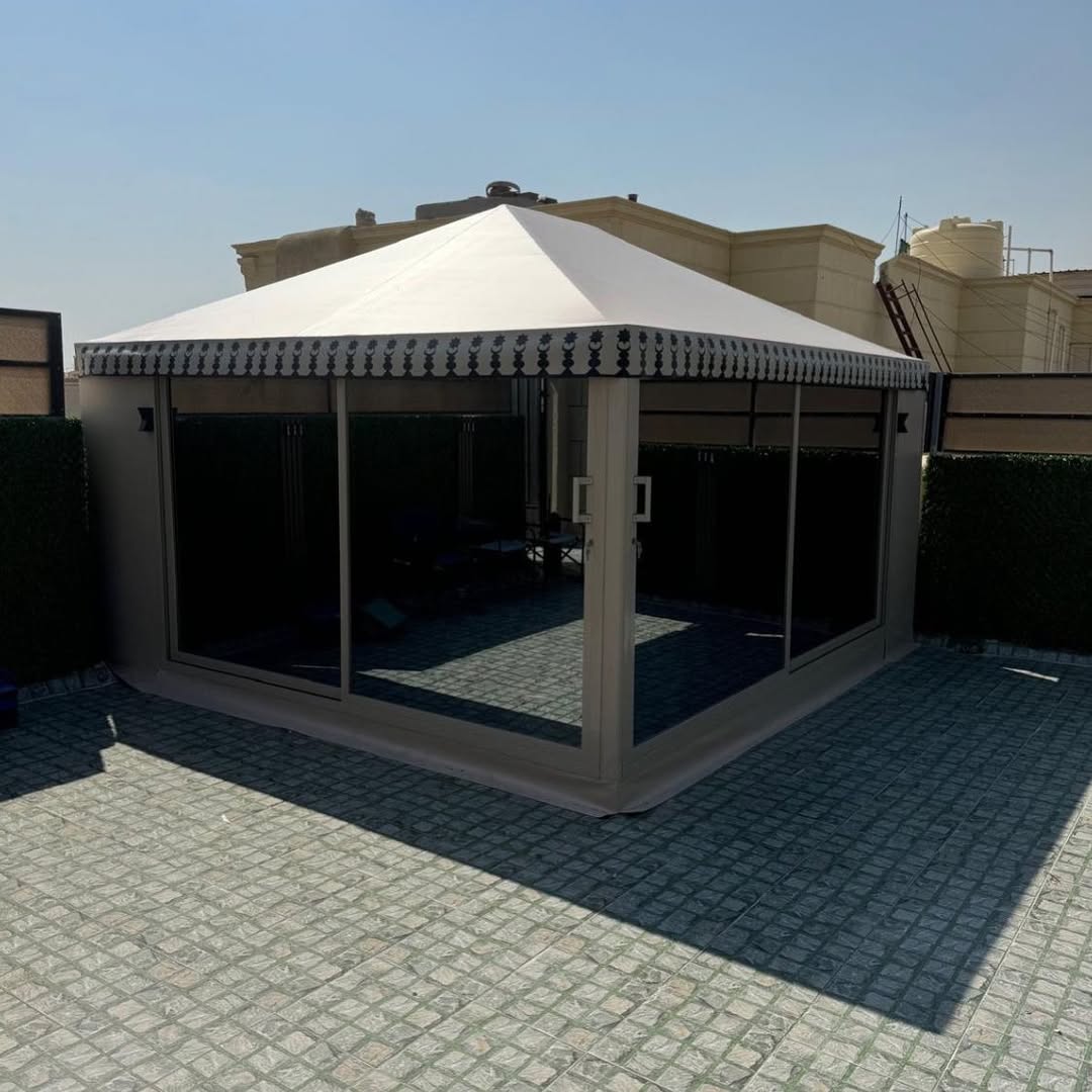 النجم اللامع للمظلات والسواتر | تركيب بيوت شعر للمناسبات في جدة حي الأندلس | بيوت شعر ملكية | تركيب بيوت شعر فاخرة