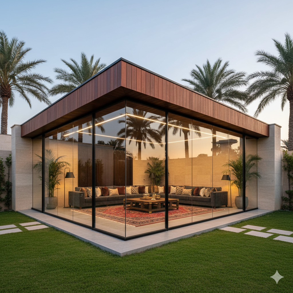 Gemini_Generated_Image_sfouhusfouhusfou النجم اللامع للمظلات والسواتر | استخدامات الساندوتش بانل في جدة | اسقف وملاحق ساندوتش بانل جدة في حي الحمراء