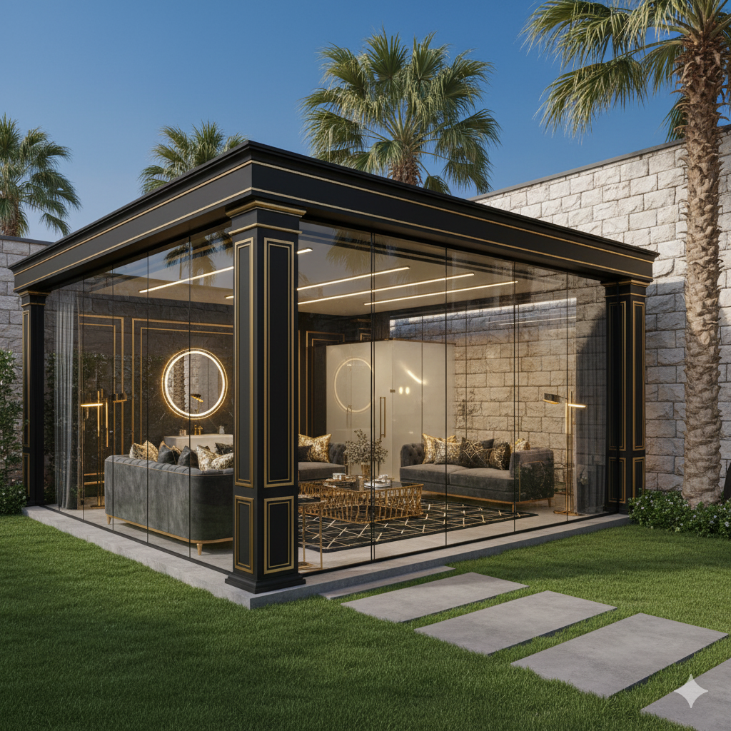 Gemini_Generated_Image_xoz1zoxoz1zoxoz1 النجم اللامع للمظلات والسواتر | استخدامات الساندوتش بانل في جدة | اسقف وملاحق ساندوتش بانل جدة في حي الحمراء