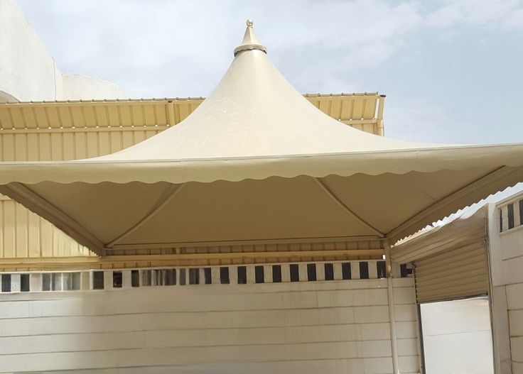 النجم اللامع للمظلات والسواتر | تركيب مظلات هرمية في جدة حي المروة | مظلات قبب جدة