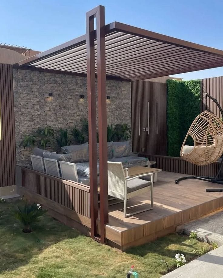 النجم اللامع للمظلات والسواتر | جلسات شتوية جدة في حي الزهراء | برجولات حدائق | جلسات احواش